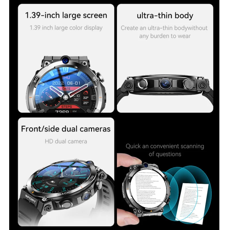 NEW 4G LTE H10 Smartwatch 128GB 500W Dual Camera Video Calls Wifi NFC Door Access 1380mAh Battery Capacity SIM Card Smart Watch