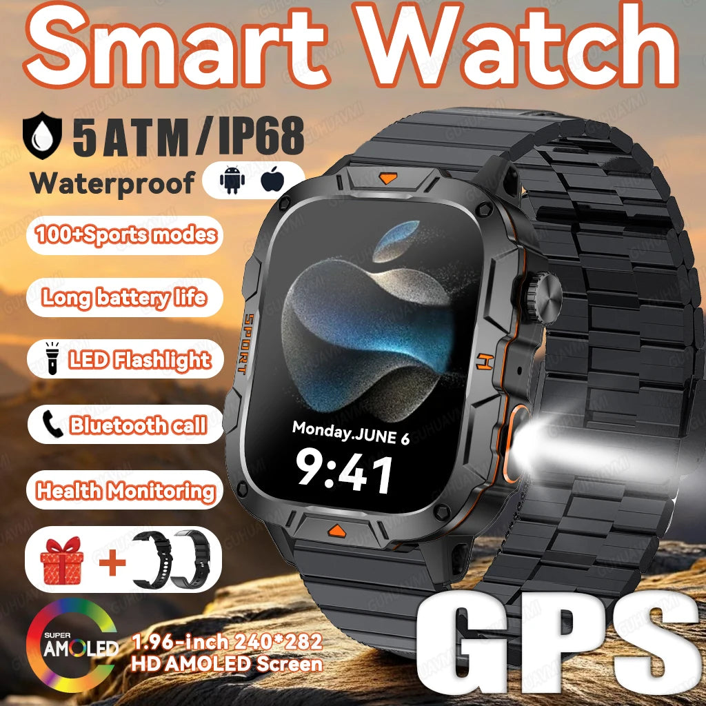 2025 For HUAWEI Ultimate Edition Military Quality GPS SmartWatch 5ATM 1.96'' HD AMOLED Heart Rate Bluetooth Call Man Smart Watch