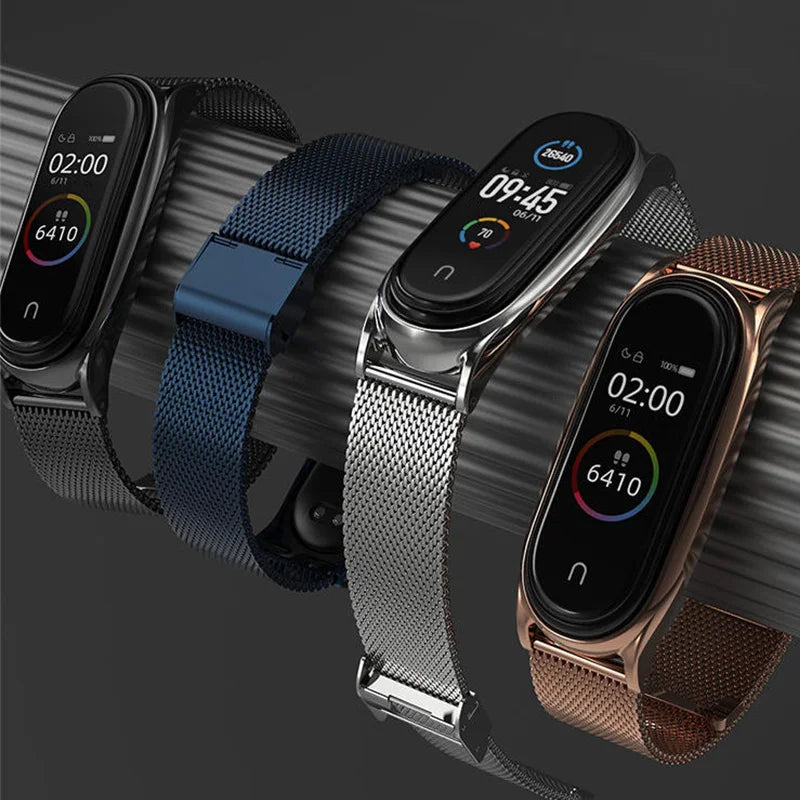 Strap for Xiaomi Mi Band 6 5 4 3 Metal Milanese Bracelet On Mi Band 4 Luxury Stainless Steel Wristband for Miband 5 6 Strap
