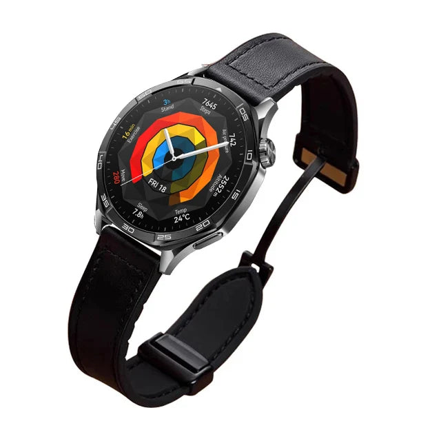 22mm Leather Silicone Strap For Huawei Watch GT 5 Pro GT5 GT4 GT3 GT2 Magnetic Buckle Bracelet For Huawei Watch 4/3 Pro Band