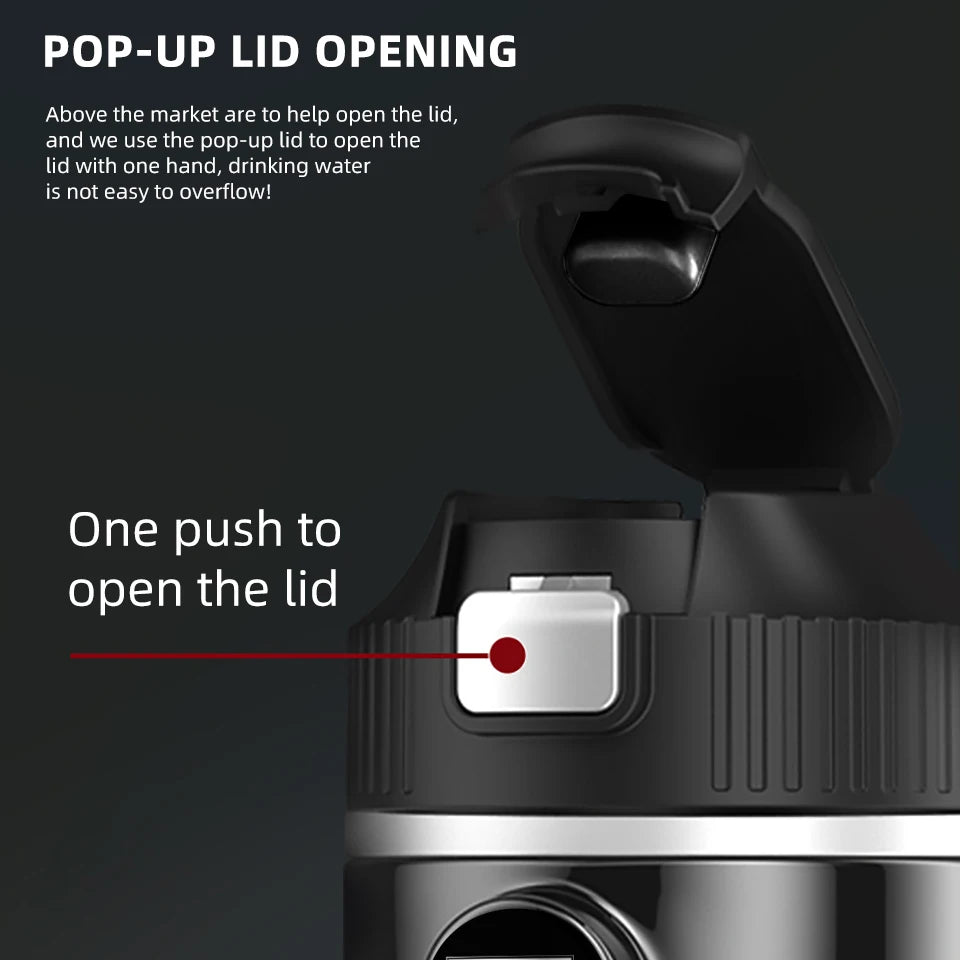 Portable 12V 24V Car Electric Heated Cup 500ml Smart Temperature Control Stainless Steel Touch Screen Insulated Thermos Cup For