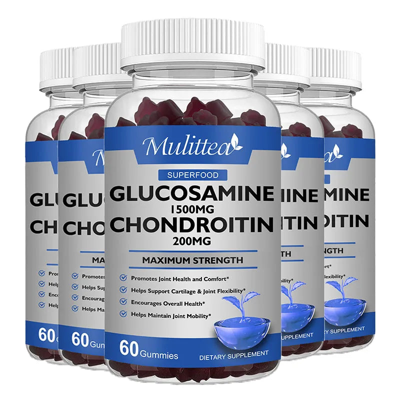 Mulittea Glucosamine with Chondroitin Supports Occasional Joint Discomfort Relief Antioxidant Supplement for Back, Knees, Hands