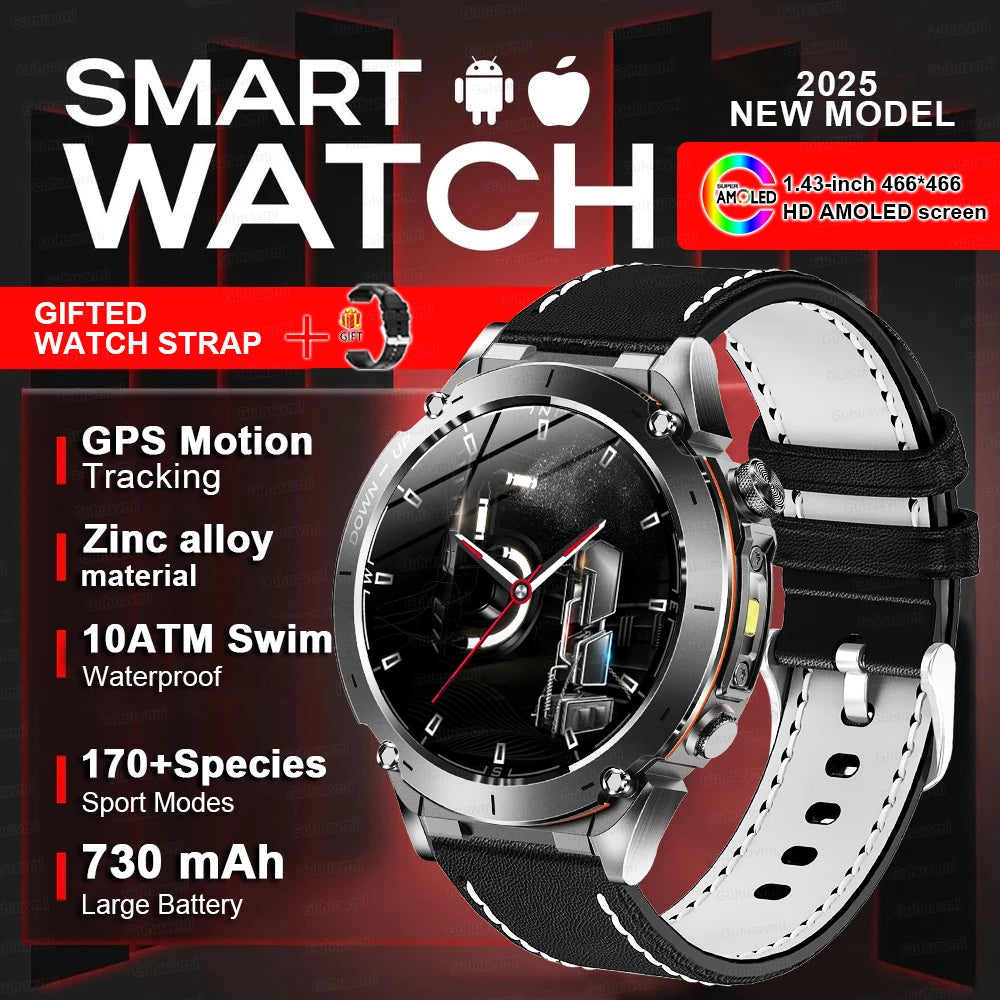 New For HUAWEI Dual-Band Satellite GPS Smartwatch Ultra HD AMOLED Screen Compass 10ATM Waterproof Sports SmartBracelet Men Watch