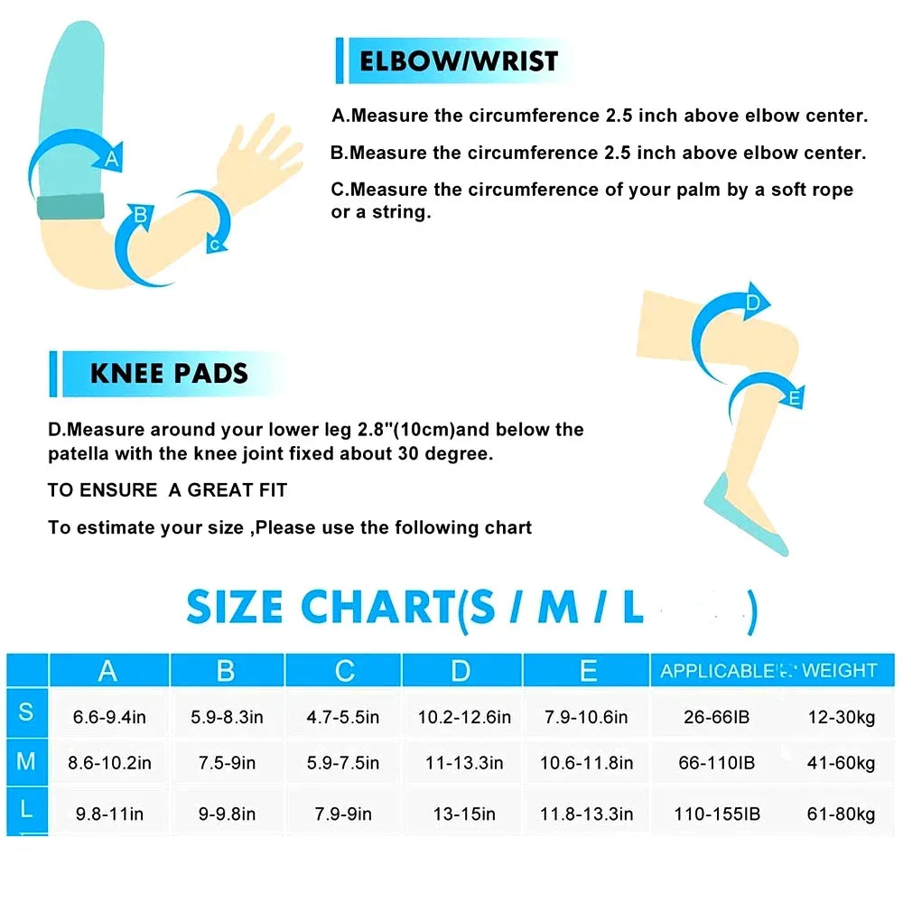 Knee Pads Elbow Pads Wrist Guards for Adult/Youth, Protective Gear Set for Skateboarding Cycling Bike BMX Bicycle Scootering