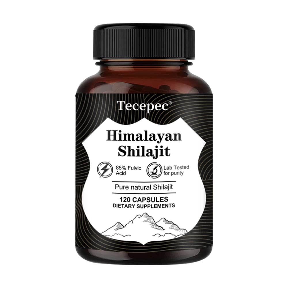 Natural Himalayan Shilajit Capsules - Rich in 85+ Trace Minerals, Good for Brain, Energy, Muscles, Joint Support, Heart Health