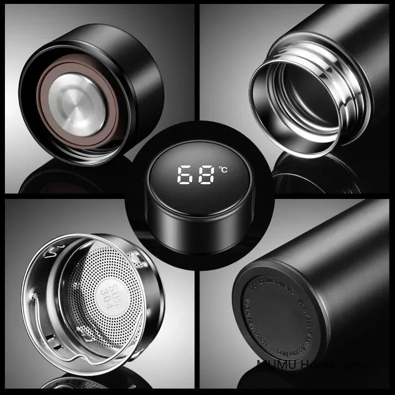 500ML Intelligent Temperature Thermos Bottle Stainless Steel Insulated Cup Portable Vacuum Flask Keeps Cold and Heat Thermal Mug