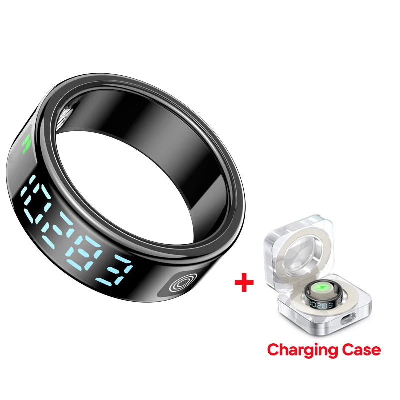 2025 New SR08 Smart Ring Men Women LED Display Screen Heart Rate Blood Oxygen Monitoring 5ATM Waterproof Multi Sports Modes Gift