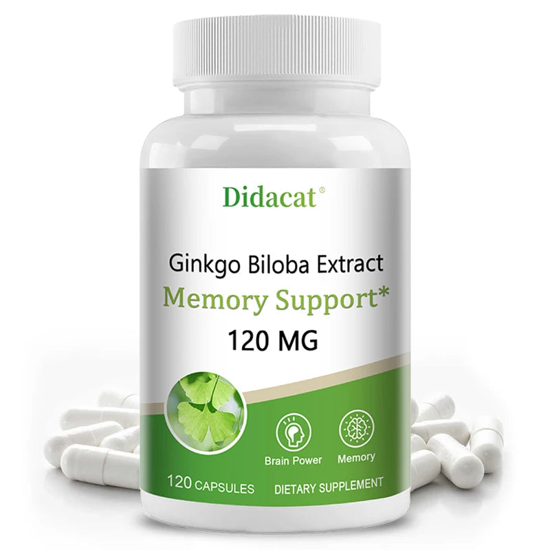 Ginkgo Biloba Extract Capsules - Promotes Brain Function and Memory, Attention, Antioxidant, Anti-Aging, Vegetarian