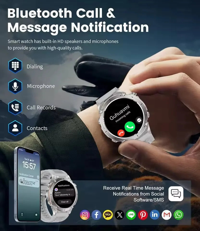 2025 New For HUAWEI IOS Ultra GPS Smart Watch 10ATM Waterproof Built-in Dual-band GNSS Compass Military Sport Men SWIM Bracelet