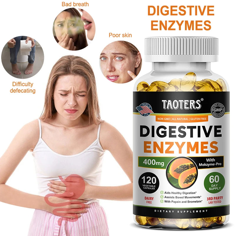 Digestive enzyme supplements for adults Digestive enzyme capsules Beneficial bacteria Immune system support and healthy digestio