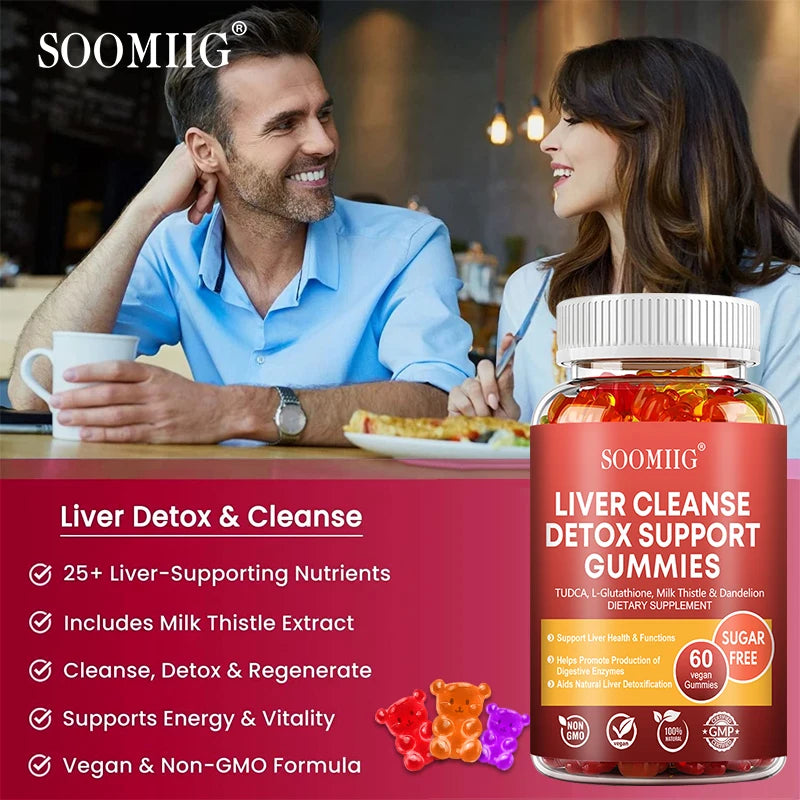 SOOMIIG Liver Cleanse Detox Gummies + Liver Nutrients with Milk Thistle Extract To Help Cleanse, Detoxify and Purify The Liver