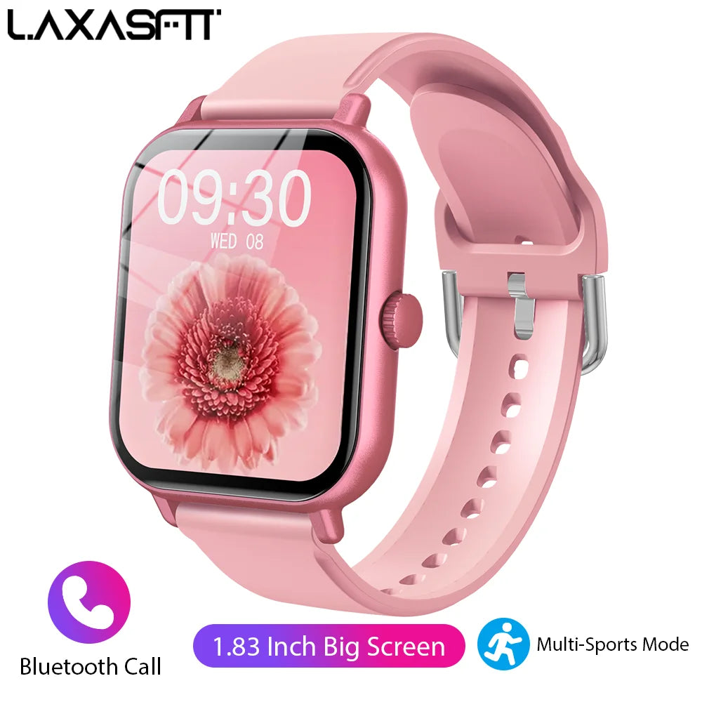 LAXASFIT 2025 New Men's Smart Watch Women's Gift Full Touch Screen Sports Fitness Watch Bluetooth Phone Digital Smart Watch