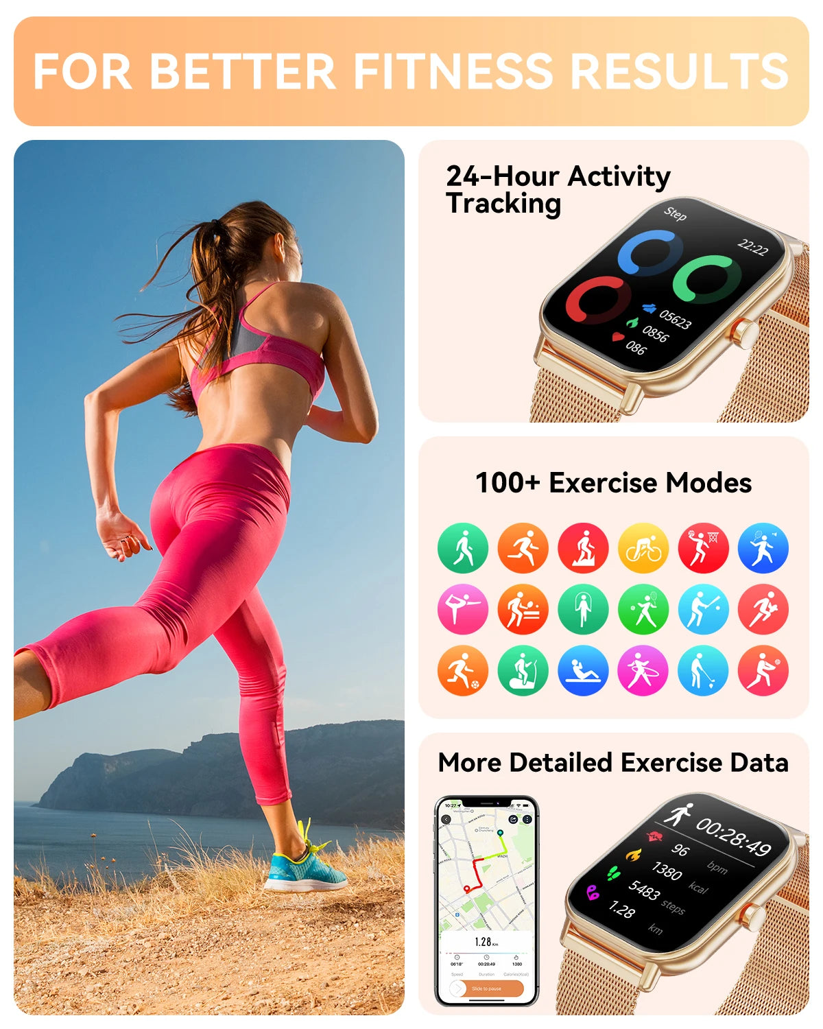 Karchilor 2025 Smartwatch, 1.85 High-Definition Large Screen, Women'S Fitness Tracker, Men'S Ip68 Waterproof, Sports Watch