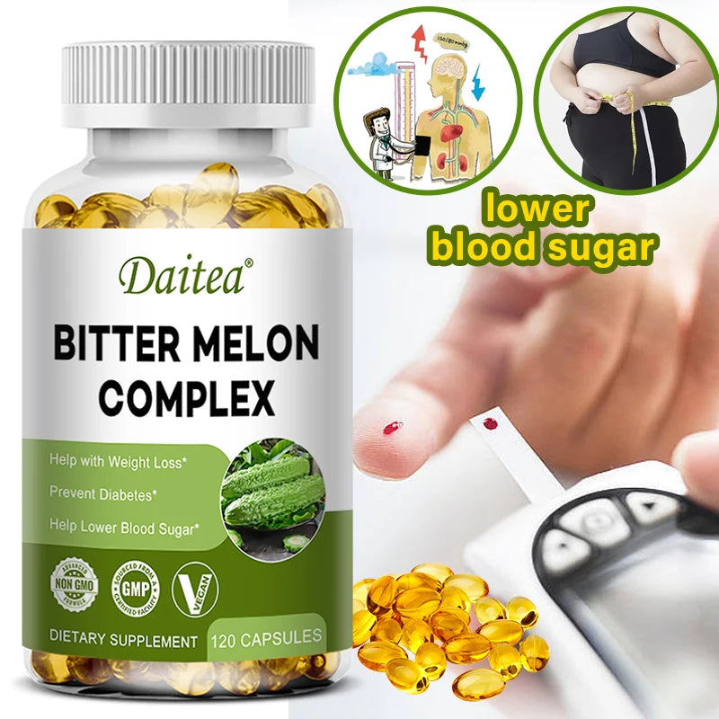 Bitter Melon Extract, Supports Digestive Health, Healthy Blood Sugar Levels, Multivitamin Supplement, 120 Capsules