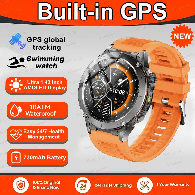 2025 New For Xiaomi GPS Sports Smart Watch 10ATM Waterproof Built-in Dual-Band GNSS Compass Altimeter Military Grade Smartwatchs