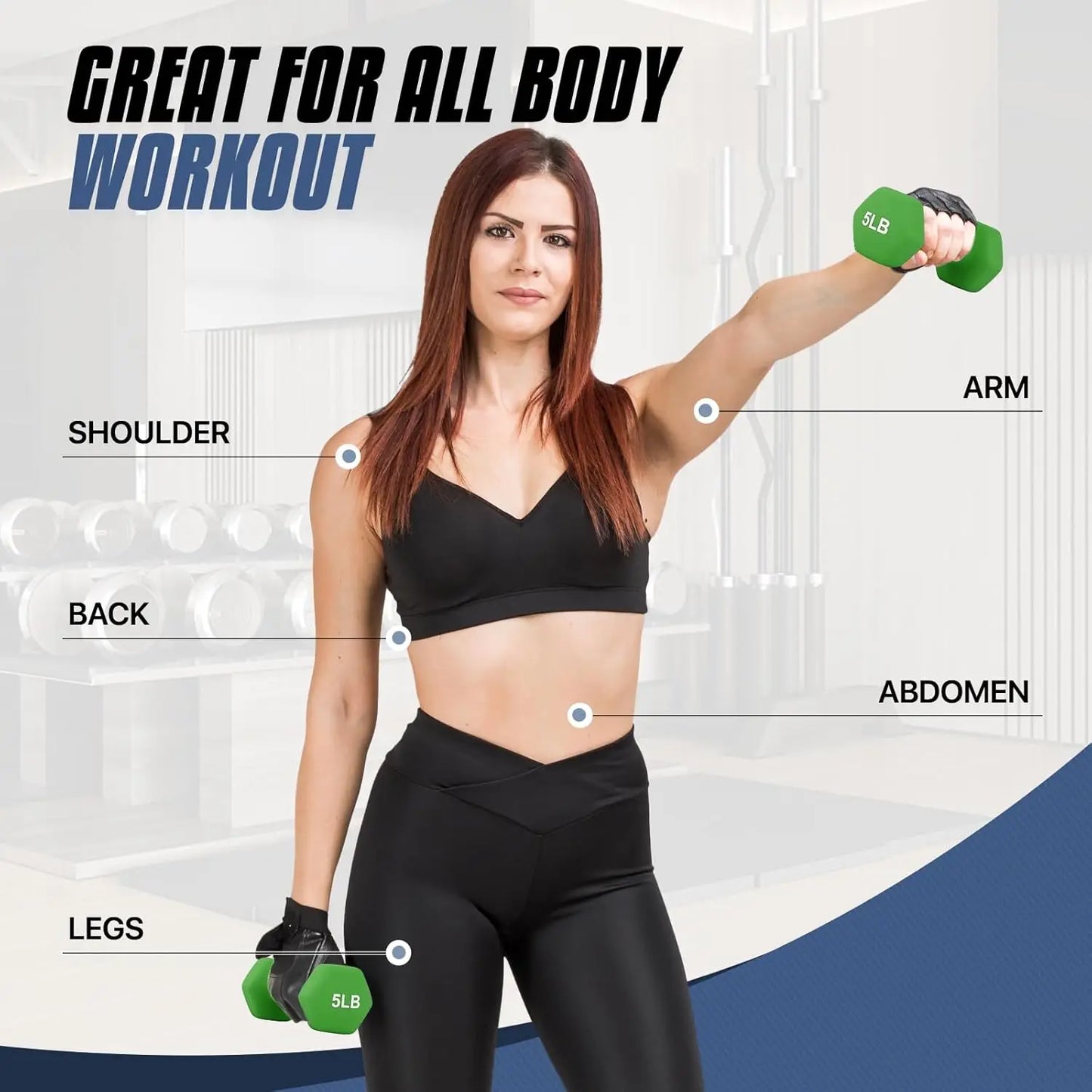 Dumbbell Set Anti SlipCoated Hexagon Hand Weights for Home Gym Equipment Workouts Strength Training