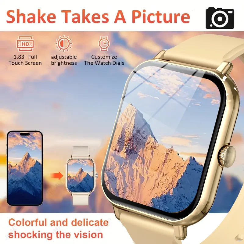 LAXASFIT 2025 New Men's Smart Watch Women's Gift Full Touch Screen Sports Fitness Watch Bluetooth Phone Digital Smart Watch