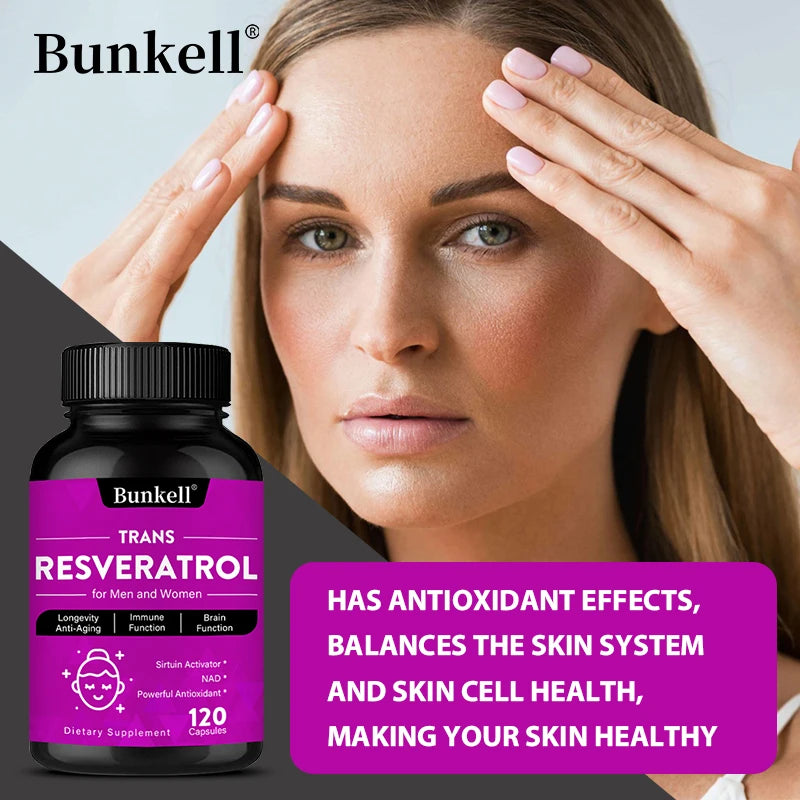 Resveratrol Antioxidant Supplement Support Brain Function Immune Health Balance Blood Sugar Energy Burn Fat Healthy Food