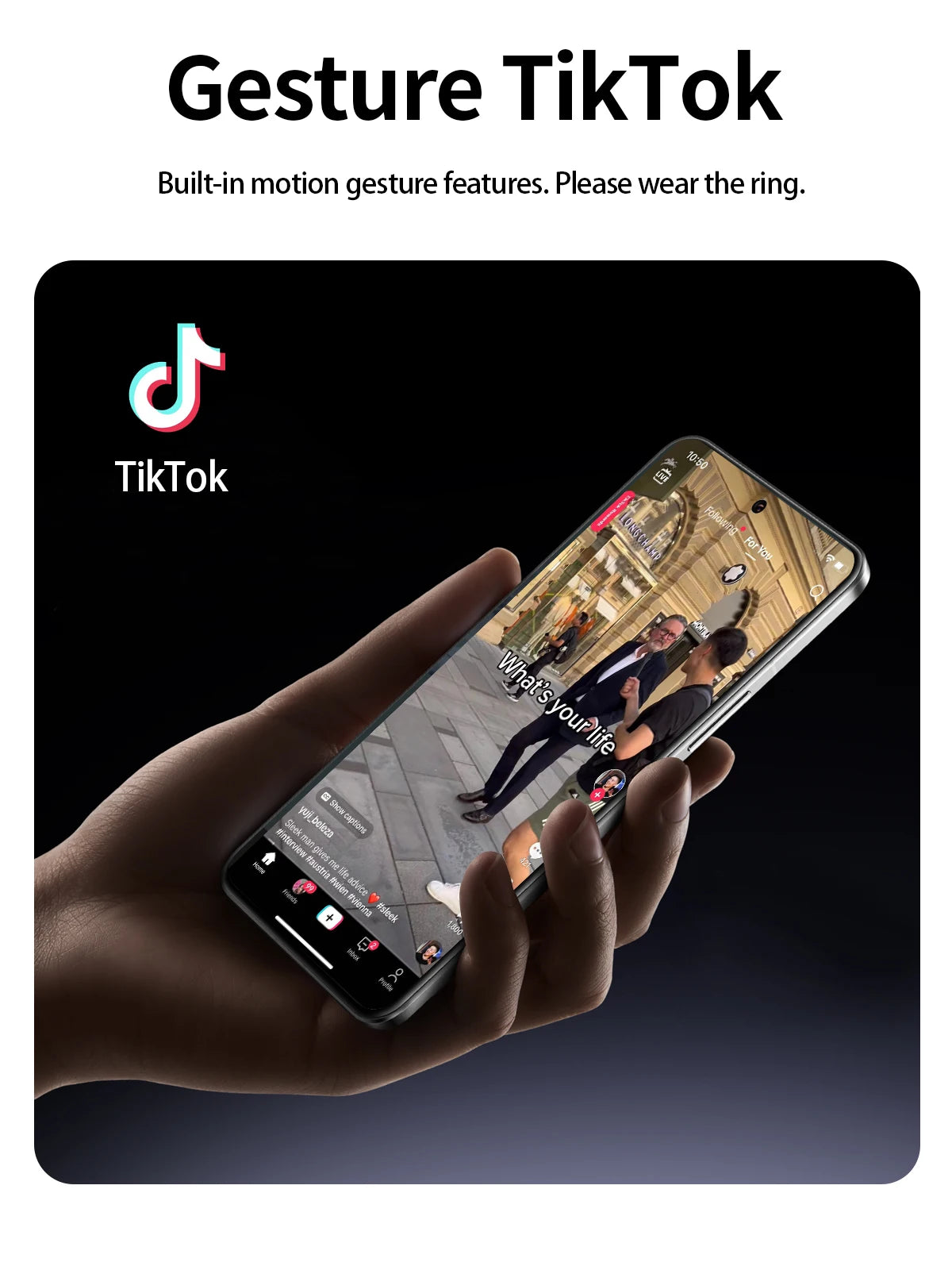 New Smart Fitness Ring with Gesture Control,Heart rate,Blood oxygen,Blood pressureSleep,Steps,Distance,Calories For Android IOS