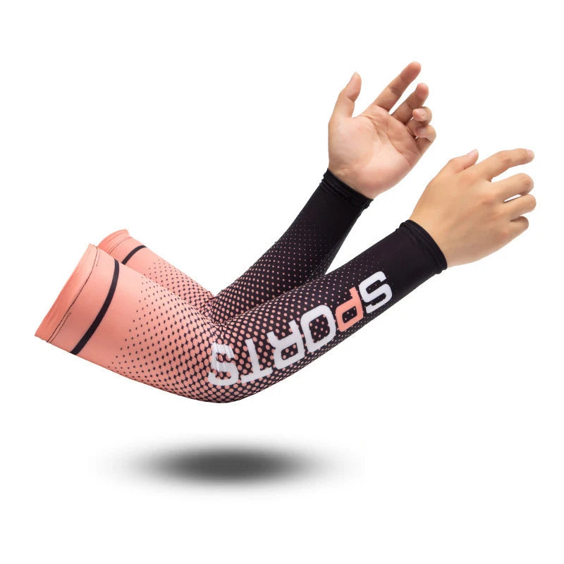 2023New Ice Silk Sleeve Sunscreen Cuff UV Sun Protection Arm Sleeves  Anti-Slip Men Women Long Gloves Outdoor Cool Sport Cycling