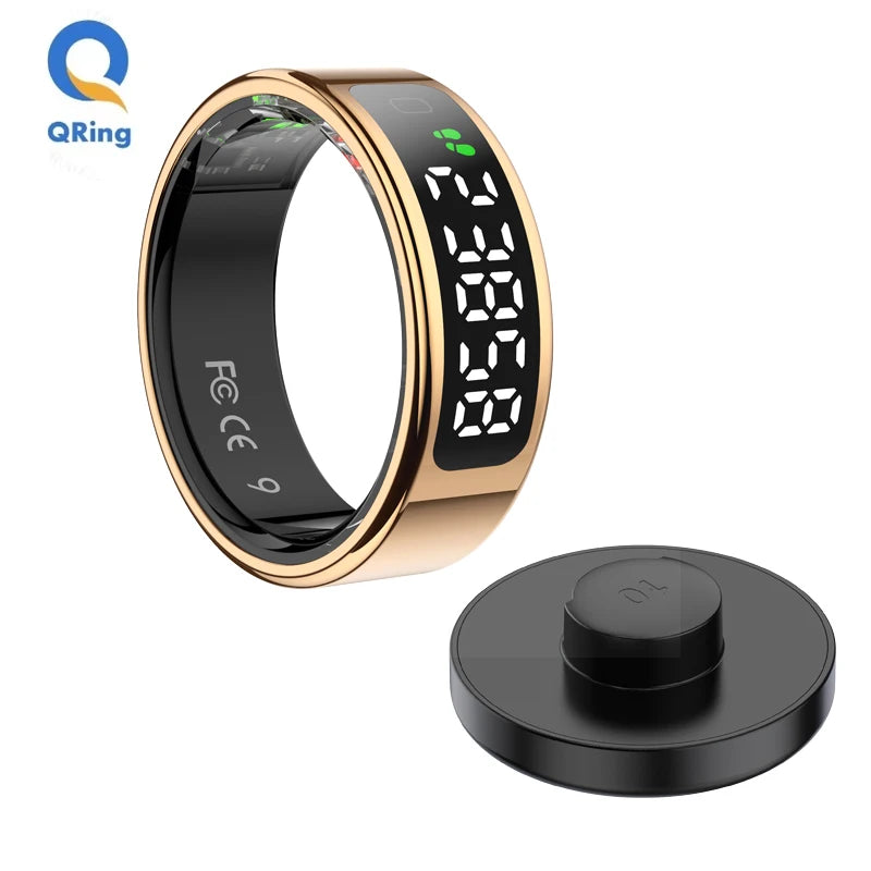 New R11 R12 Smart Ring For Men Women with Wireless Charging stand,Health and Sleep Monitor 5ATM Waterproof,Multi-sport Mode
