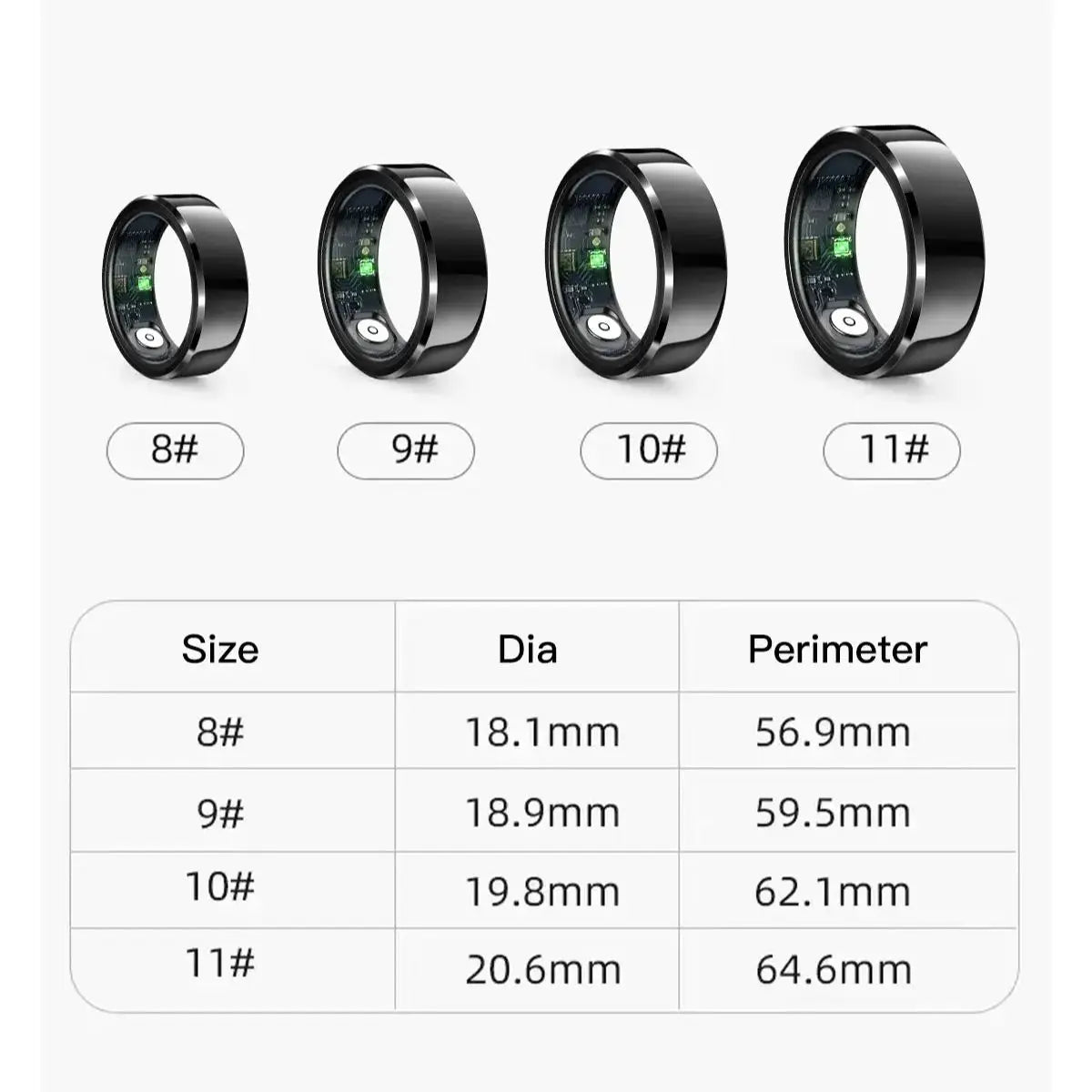 2025 R6Pro Smart Ring,  Heart Rate, Blood Oxygen, Sleep&Blood Pressure Tracker, Bluetooth Oura Smart Ring iOS Android Compatible