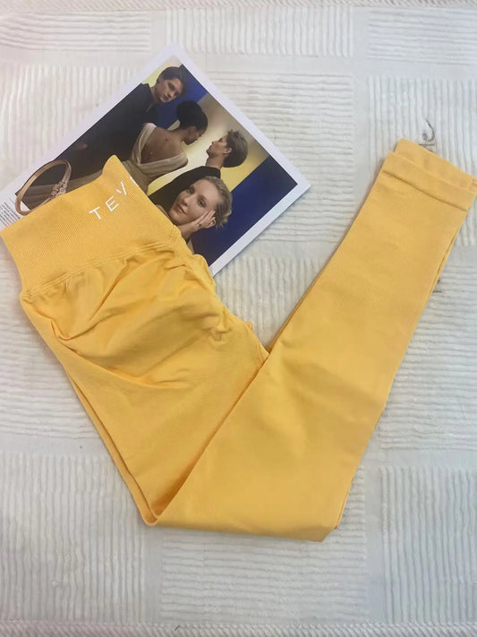 Seamless Yoga Pants Impact Leggings Women High Stretch Low Ribbed Band Scrunch Gym Leggings Fitness Sweat Wicking Workout