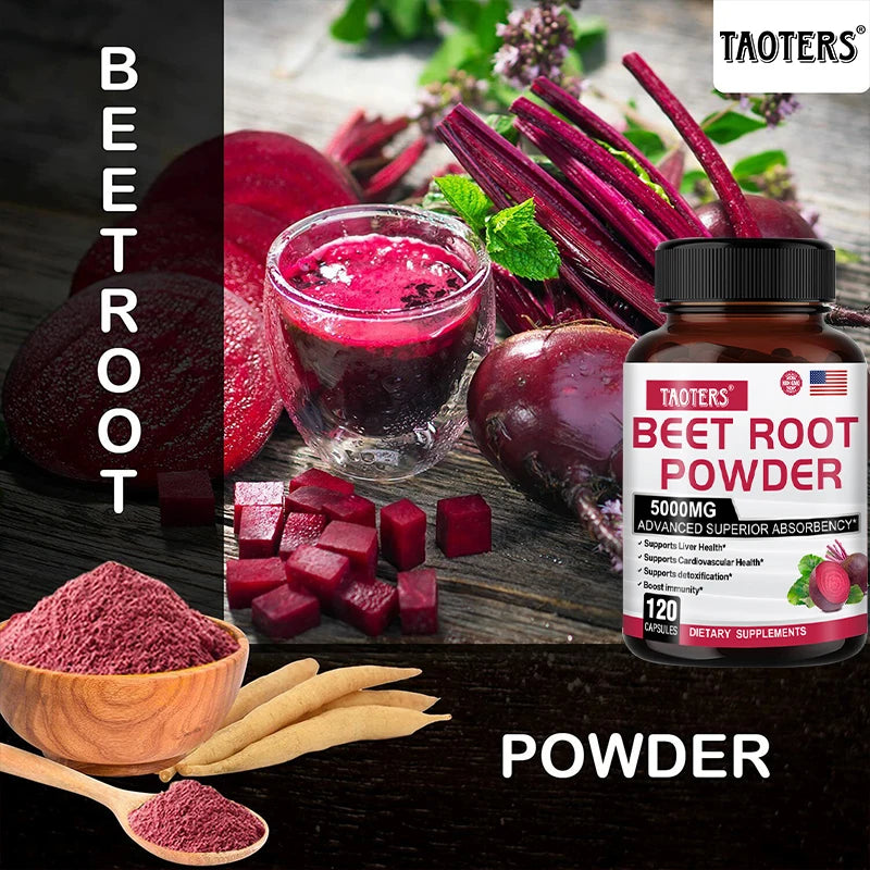 TAOTERS Beetroot + Milk Thistle + Black Pepper Extracts Benefit Liver Health, Cardiovascular Health, Detoxification and Immunity