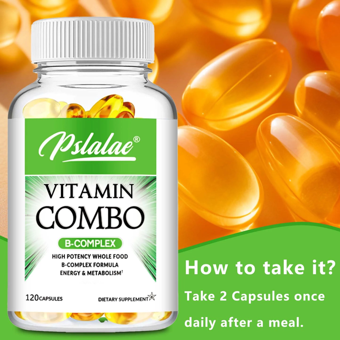 B Vitamin Capsules - Improve Mood, Nervous System and Increase Energy - 120 Capsules