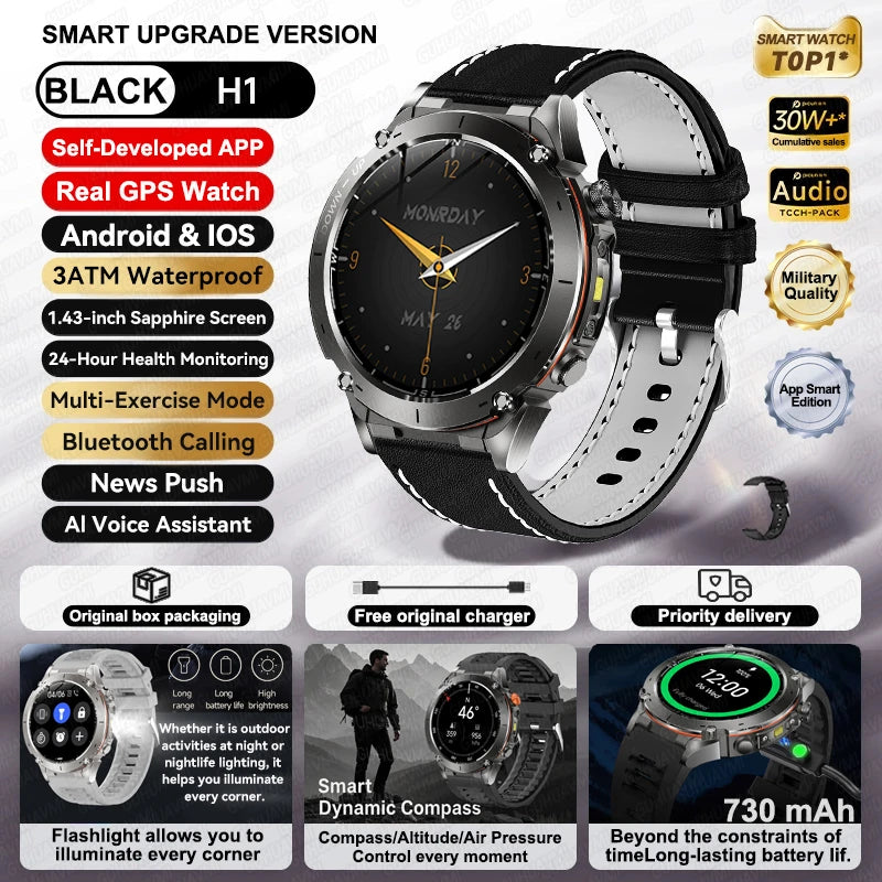 2025 New For Xiaomi IOS Ultra GPS Smart Watch 10ATM Waterproof Built-in Dual-band GNSS Compass Military Sport Men SWIM Bracelet