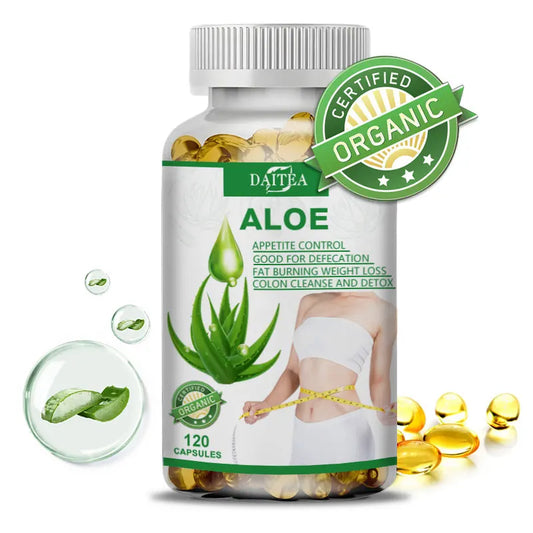 Aloe Vera Extract Capsules - Maximum Strength Detox, Supports Cleansing, Acidity Balancing & Immune Support 120 Capsules