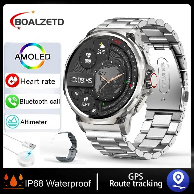 New 710mAh Bluetooth Call Smart Watch Men Sports Fitness Watches  1.85"HD Heart Monitor Waterproof Smartwatch For Android IOS