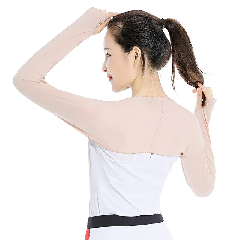 UV Protection Shawl Driving Arm Sleeves Women Outdoor Hiking Summer Cycling Golf Lightweight Seamless Shoulder Breathable Shawl