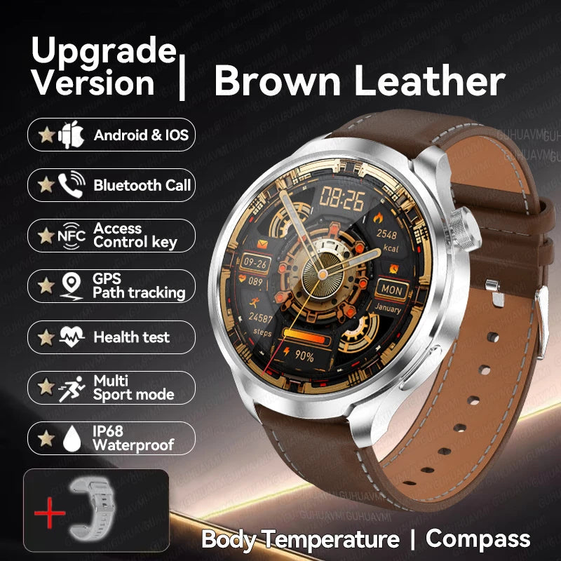 2025 New GPS Sports NFC Fashion Smartwatch Men's 1.85 "AMOLED Screen Heart Rate Blood Pressure Health Smart Watch For Huawei IOS