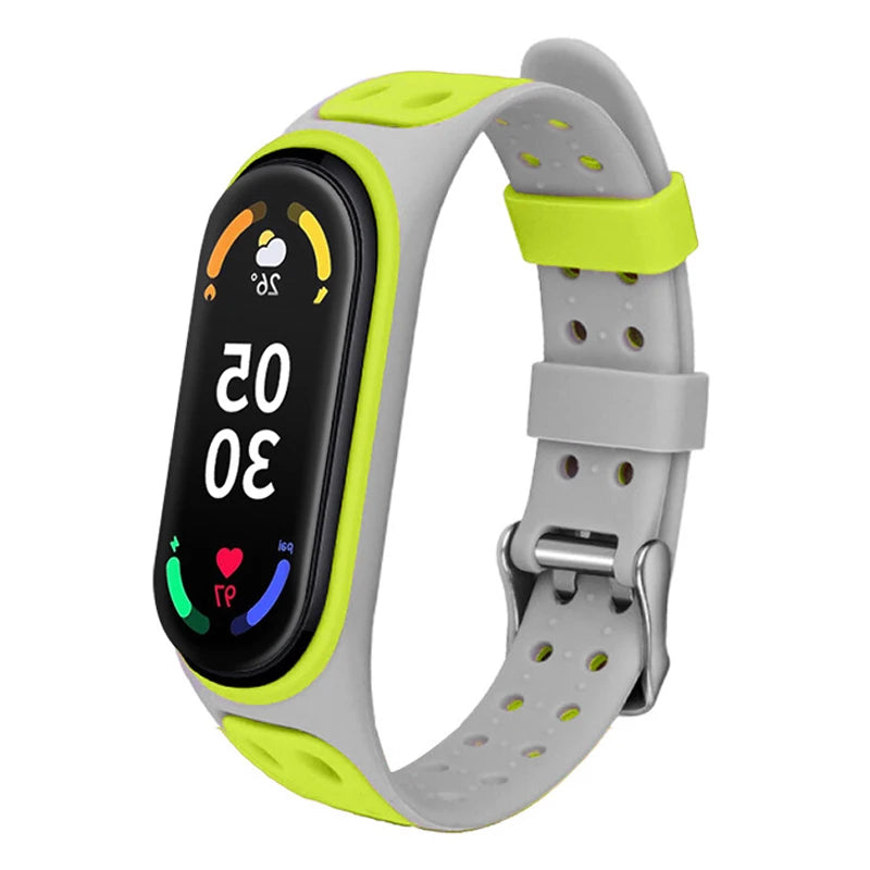 Sport Strap for Mi Band 7 6 5 Bracelet Belt Silicone Watchband Replacement Smartwatch Bracelet for Xiaomi Mi Band 3 4 5 6 Strap