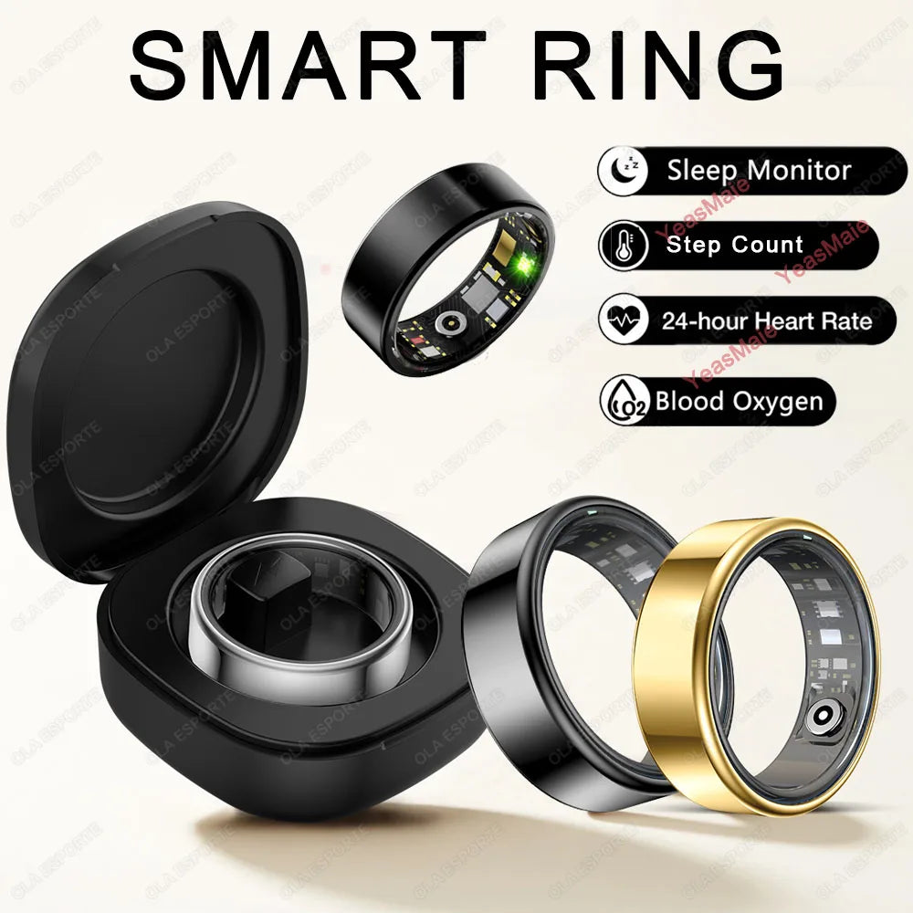 2025 New For Xiaomi Smart Ring Men Women, Heart Rate and Blood Oxygen Monitor Smartring IP68 & 5ATM Waterproof, Multi-sport Mode