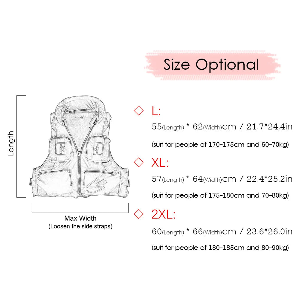 FX L-XXL Professional Life Jacket Vest Fishing Polyester Adult Safety Life Jacket Survival Life Vest Swimming Boating Drifting