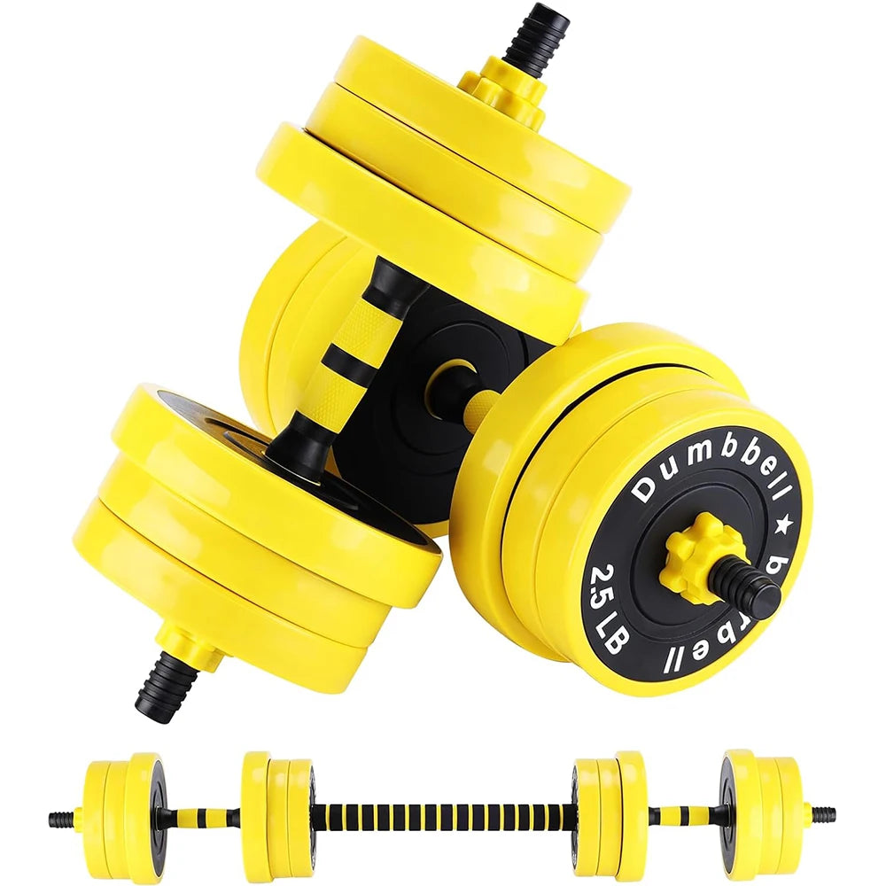 2-In-1 Adjustable Dumbbell Set, 44 Lbs Dumbbell Weights Used As Dumbbell and Barbell Set Comfortable Handle for Home Gym
