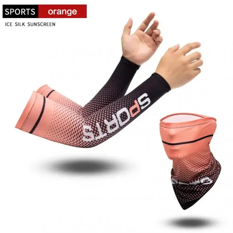 2Pcs Set Sun UV Protection Long Gloves Hand Protector Cover Arm Sleeves Ice Silk Sleeves Outdoor Arm Cool Sport Cycling