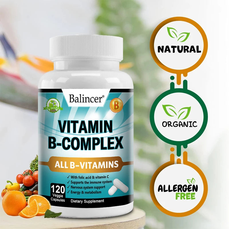 Balincer Vitamin B Complex Supplement - Heart Health, Nervous System Support, Energy Metabolism, Support Immune System