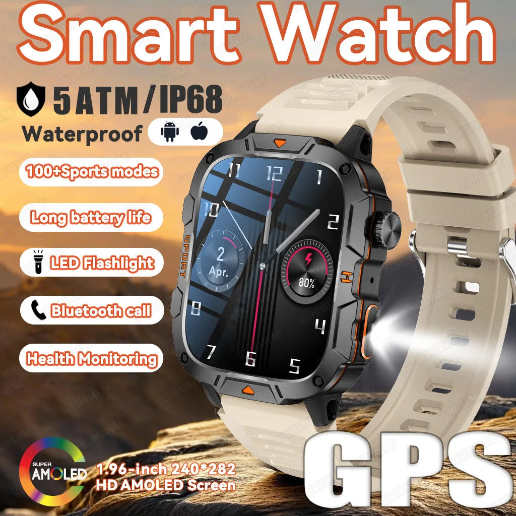 2025 For HUAWEI Ultimate Edition Military Quality GPS SmartWatch 5ATM 1.96'' HD AMOLED Heart Rate Bluetooth Call Man Smart Watch