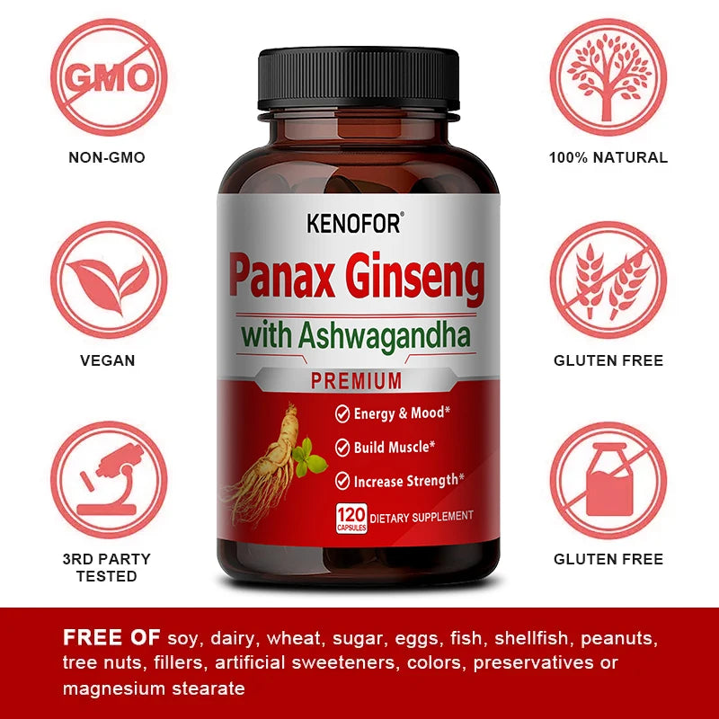 Ginseng and Maca extracts provide energy and strength for men and women, while black pepper aids in better absorption