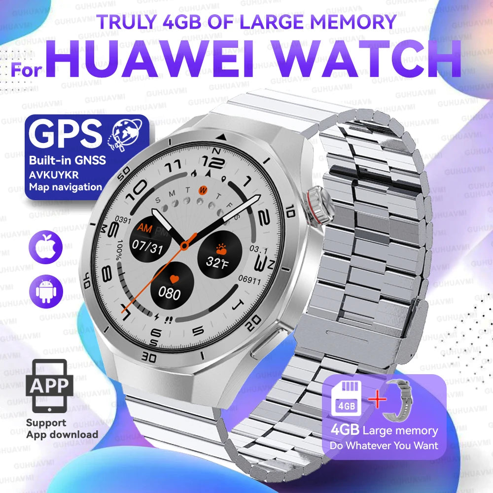 2025New For HUAWEI Upgraded Ultra Big 4GB Memory Smart Watch Men GPS Map MP3/MP4 Player Bluetooth Call Sports Fashion Smartwatch