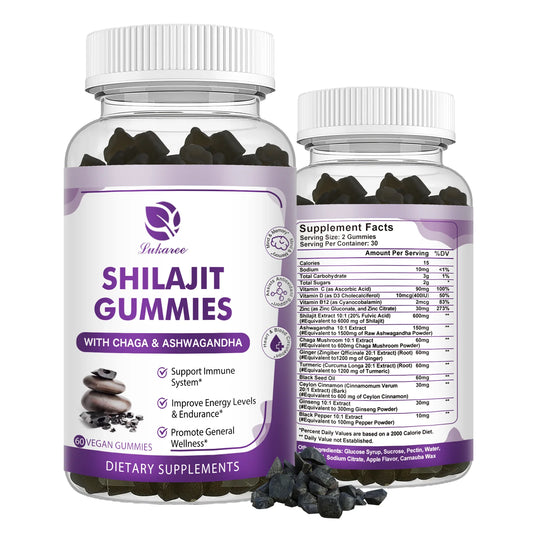 100% Himalaya Pure Shilajit Gummies 13 in 1 Original Mineral Health Supplement Non-GMO Brain Memory Cognitive Energy Health
