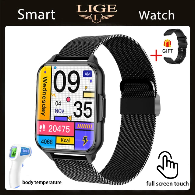 LIGE Bluetooth Call Smart Watch Men Women Health Blood Oxygen Fitness Sports Watches Man Waterproof Smartwatch For Android IOS