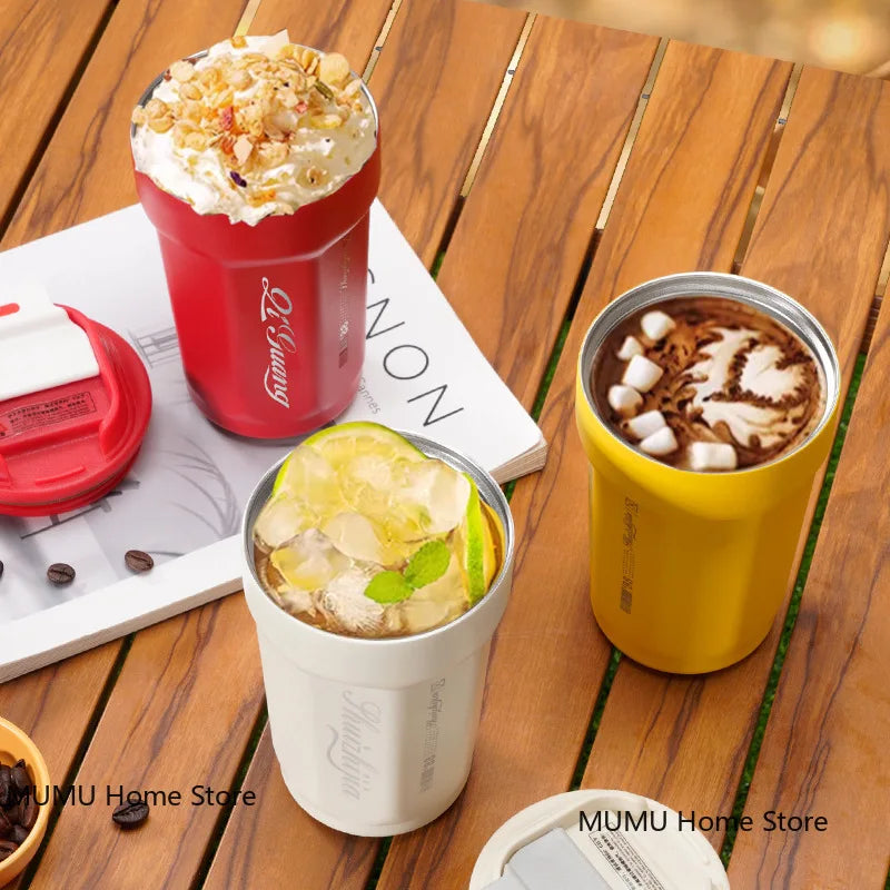 480ML Coffee Mug 316 Stainless Steel Vacuum Flask Keeps Cold and Heat Thermal Mug Car Insulated Cup Tumbler Travel Water Bottle