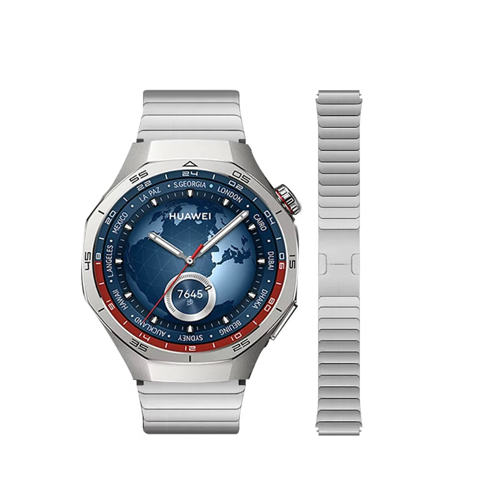 22mm Luxury Stainless Steel Strap For Huawei Watch GT 5 Pro GT5 GT4 GT3 GT2 Pro/GT2 46mm Metal Bracelet for Huawei Watch 3/4 Pro