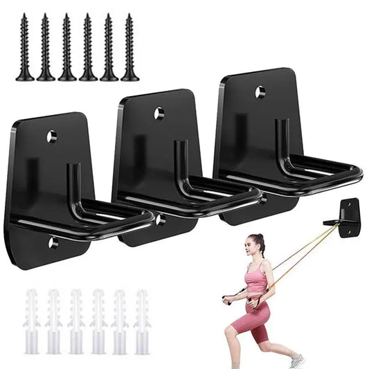 3pcs Multi-Purpose Home Gym Hook For Exercise Space Saving Resistance Band Metal Wall Hook Equipment Home Fitness Attachment