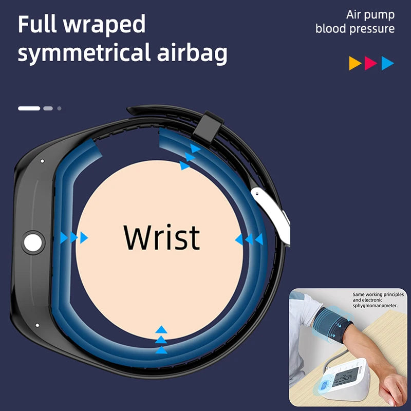 Blood Oxygen Blood Pressure Body Temperature Heart Rate Monitor Smartwatch Men Waterproof Sleep Sport Health Smart Watches Women