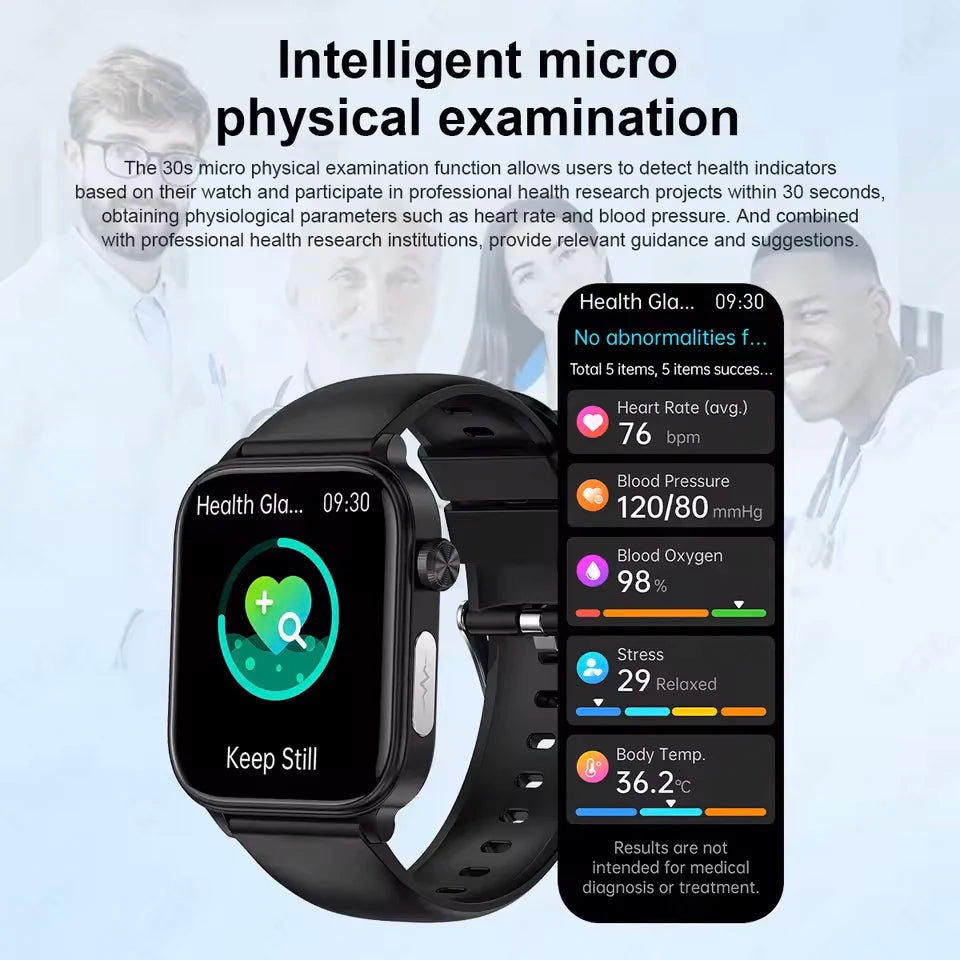 2025 New For Xiaomi Blood lipids Uric Acid testing Smart Watch Men ECG+PPG Blood Pressure SP02 Bluetooth Call Health smartwatch
